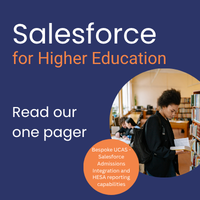 HE One pager webpage graphic Higher Education Salesforce Solutions